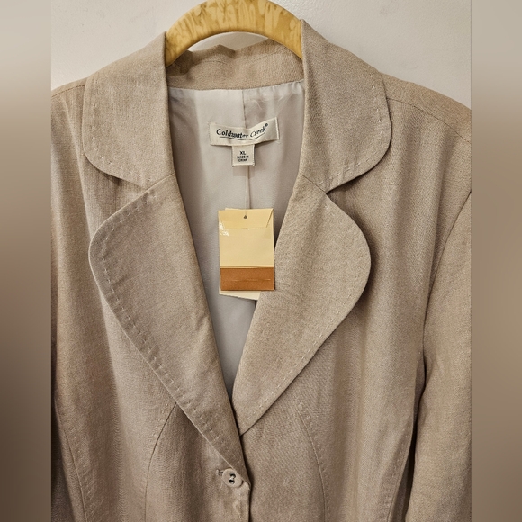 NWT - Linen Rayon Blend Coldwater Creek Oatmeal Blazer - Size XL - Picture 6 of 6